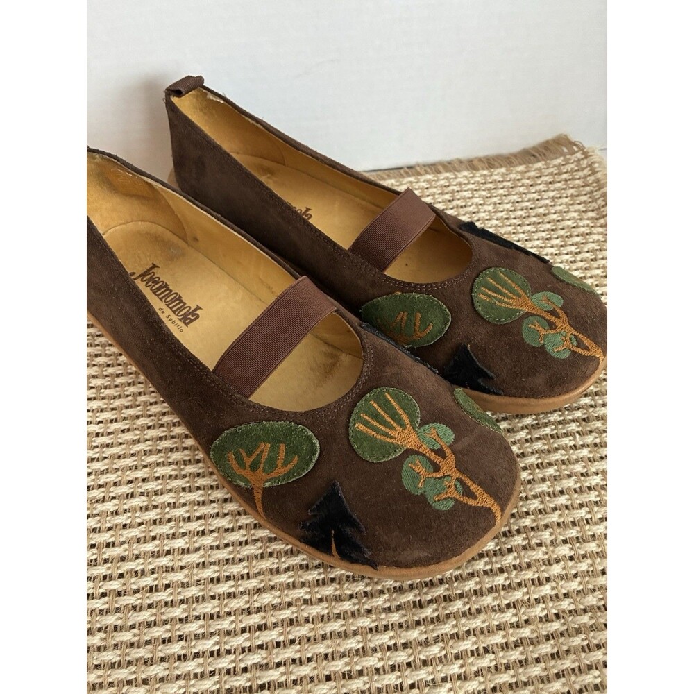 Jocomomola by Sybilla Brown Ballet Slipper Suede Leather Shoes Size 37